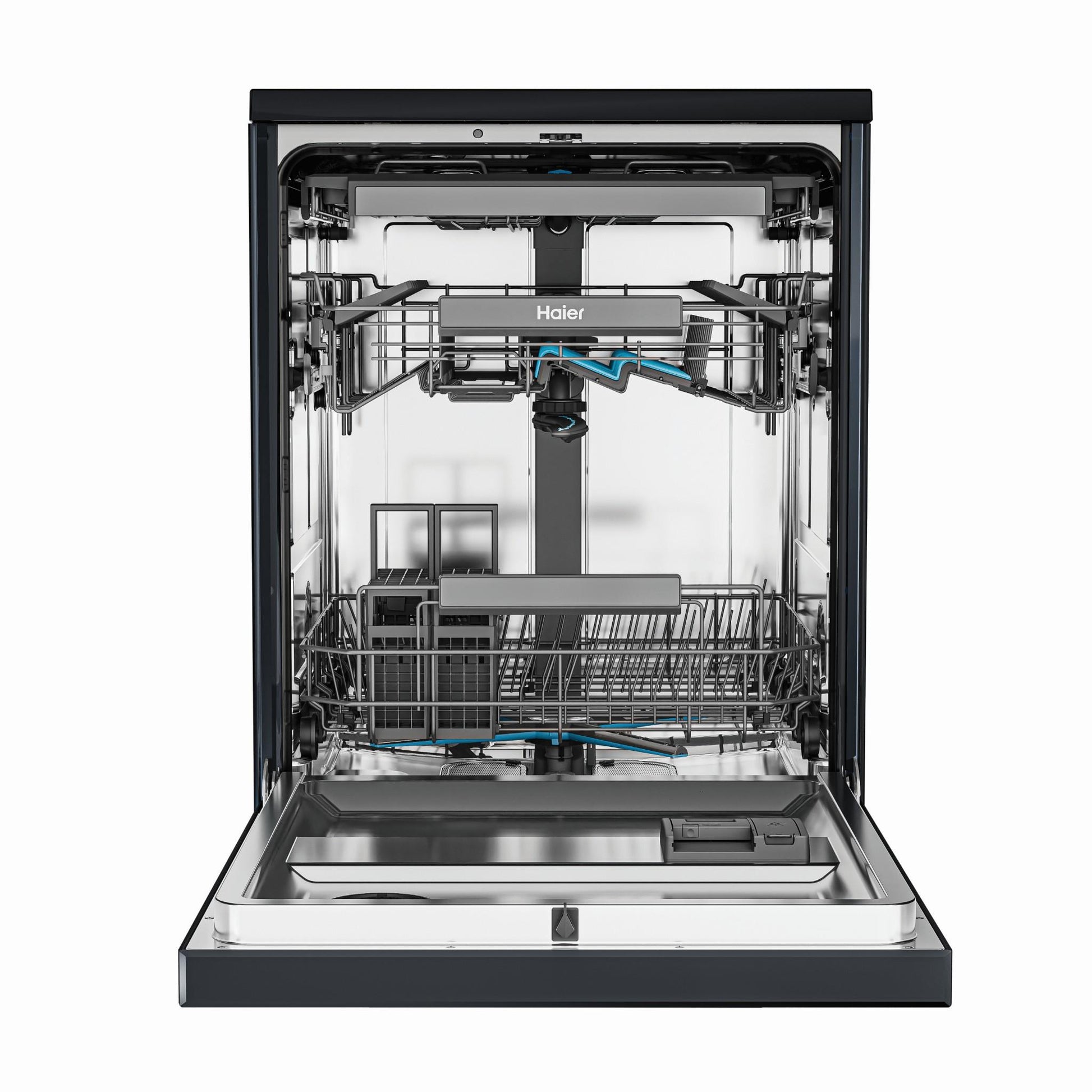 Haier HDW15F4B1 600 Series 15-Place Freestanding Dishwasher (Black)