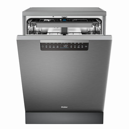 Haier HDW15F4S1 600 Series 15-Place Freestanding Dishwasher (Satina)