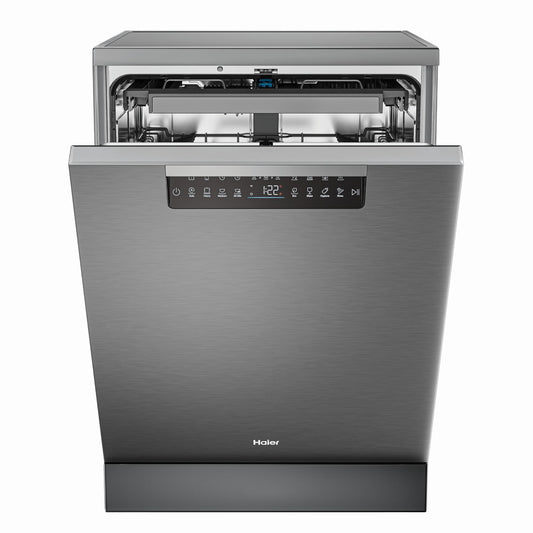 Haier HDW15F4S1 600 Series 15-Place Freestanding Dishwasher (Satina)