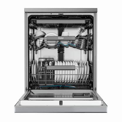 Haier HDW15F4S1 600 Series 15-Place Freestanding Dishwasher (Satina)