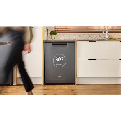Haier HDW15F4S1 600 Series 15-Place Freestanding Dishwasher (Satina)