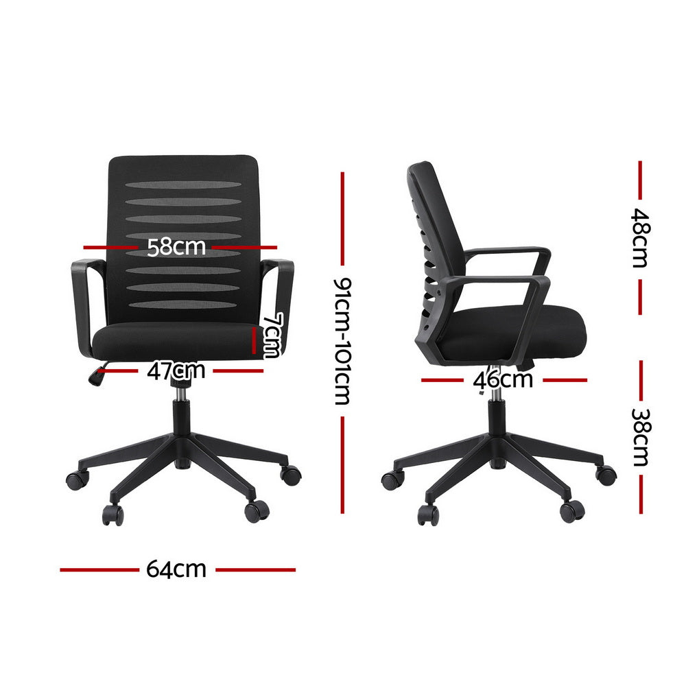 Artiss Ergonomic Office Chair Mesh Computer Desk Chairs with Lumbar Support (Black)