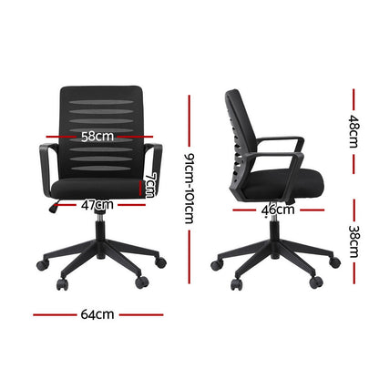 Artiss Ergonomic Office Chair Mesh Computer Desk Chairs with Lumbar Support (Black)