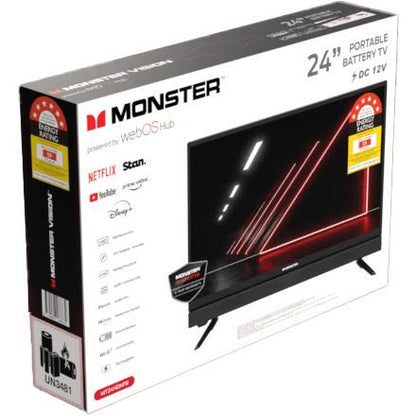 Monster 24" HD LED Battery Smart TV with 12V