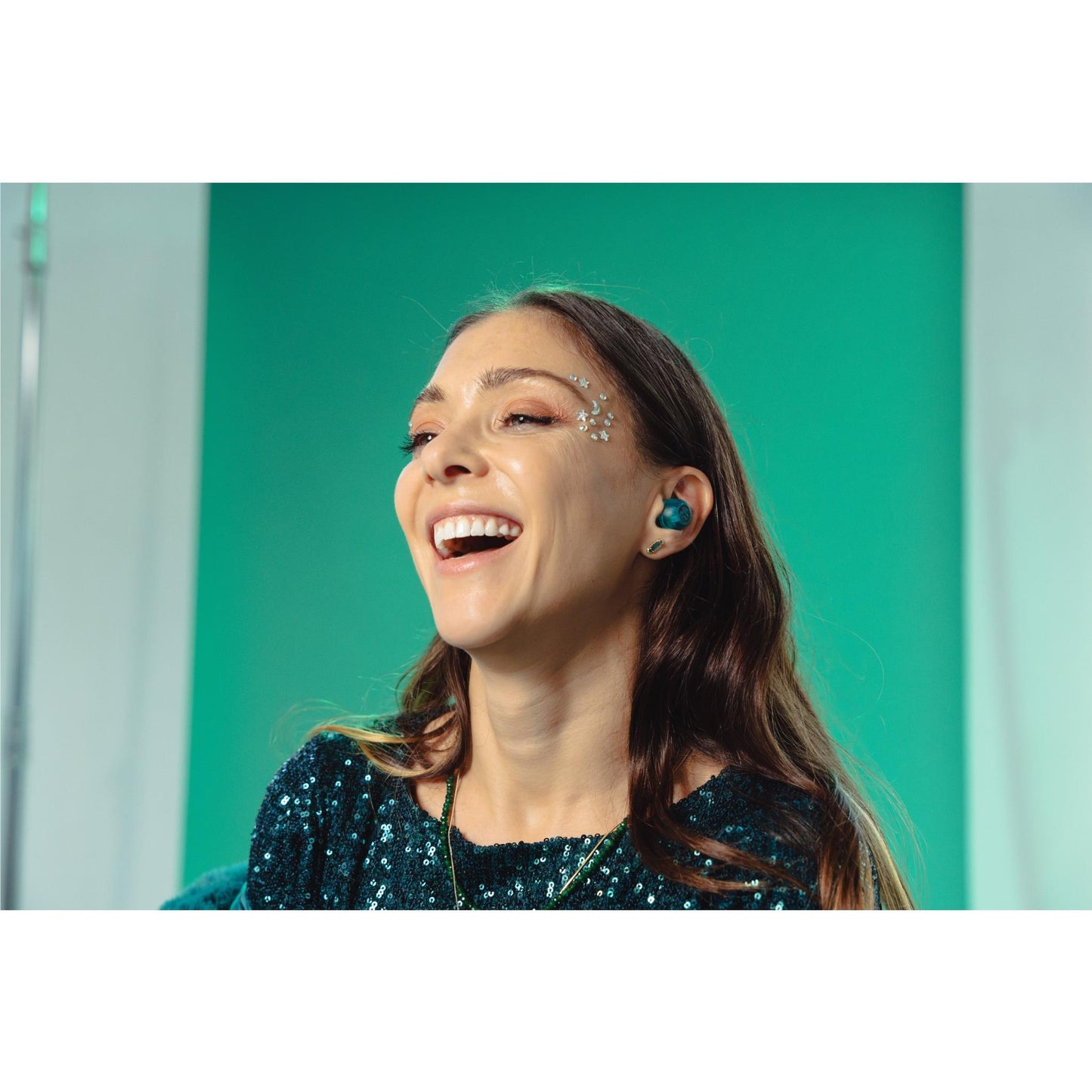 JLab Go Pop ANC True Wireless Earbuds (Clear Teal)