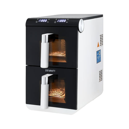 Devanti Air Fryer Oven 11L Dual Zone Fryers (White)