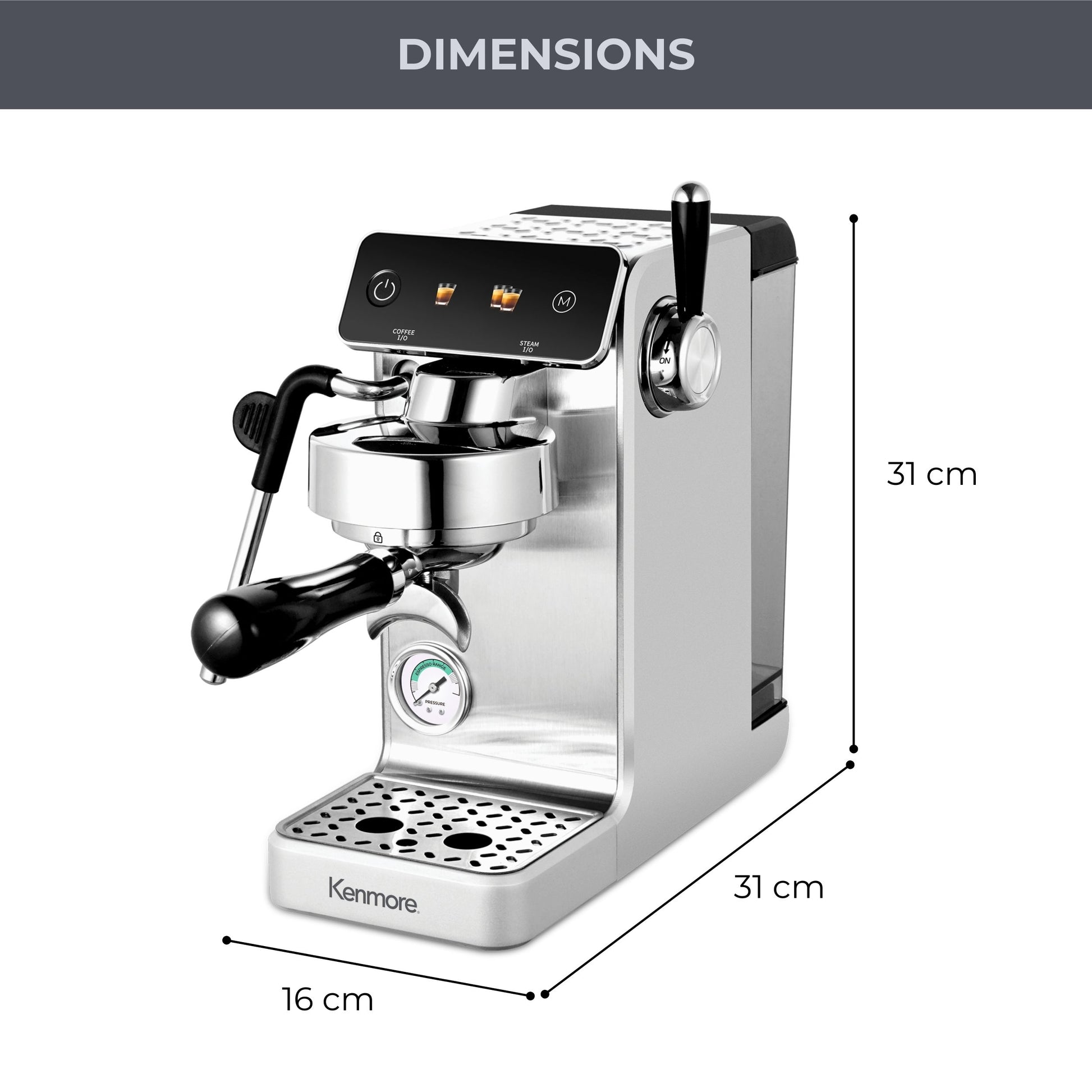 Kenmore Dualis Espresso Machine 1.2L Tank (Stainless)