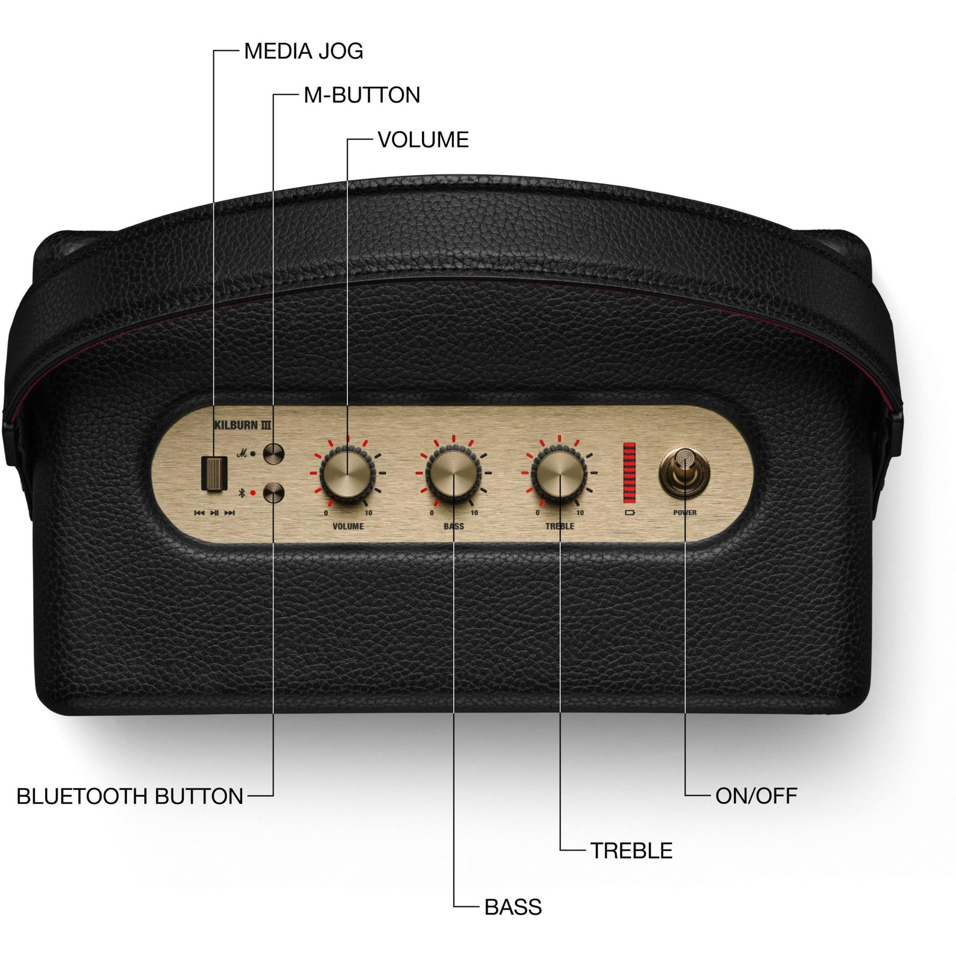Marshall Kilburn III Portable Speaker (Black & Brass)