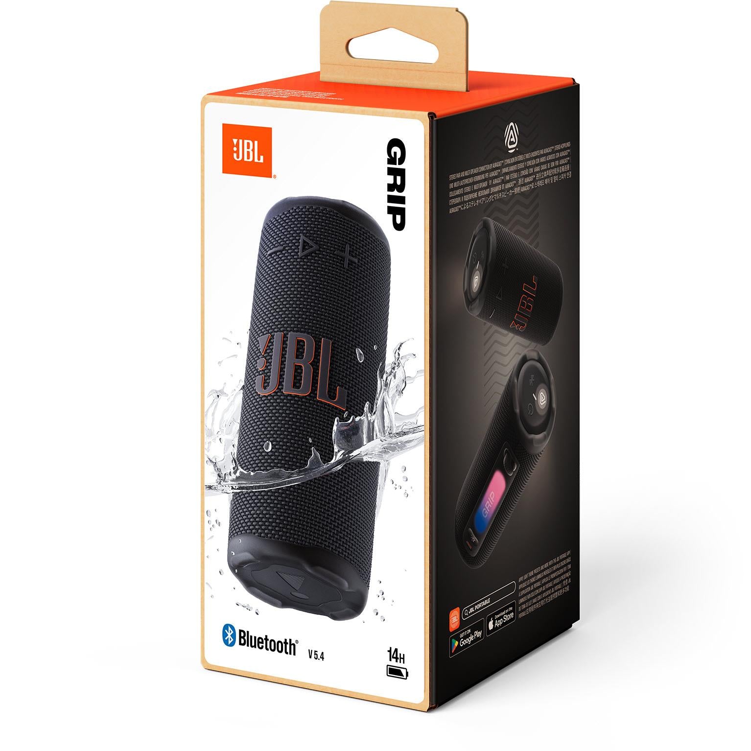 JBL Grip Compact Portable Speaker with Ambient Light (Black)