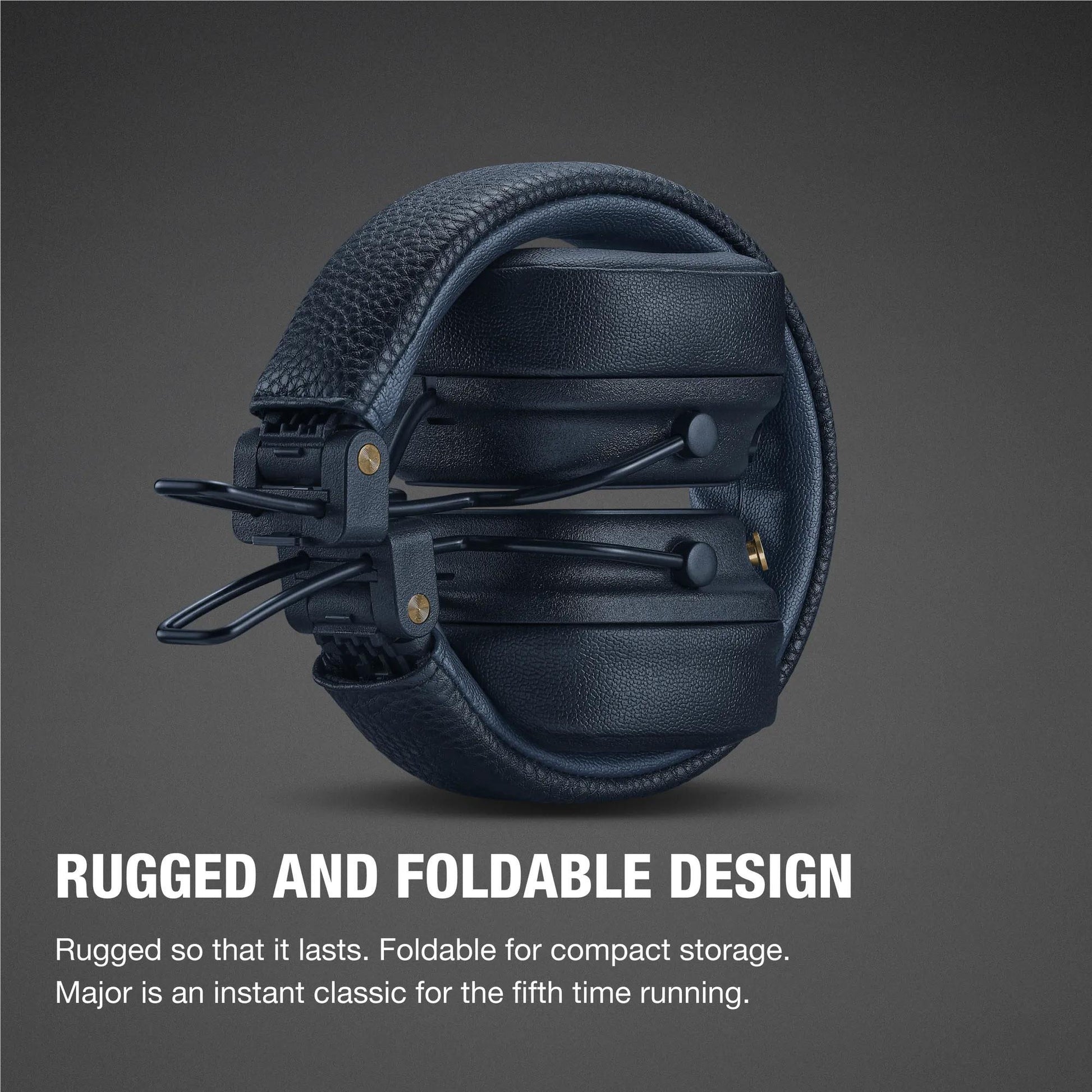 Marshall MAJOR V Wireless On-Ear Bluetooth Headphones (Midnight Blue)