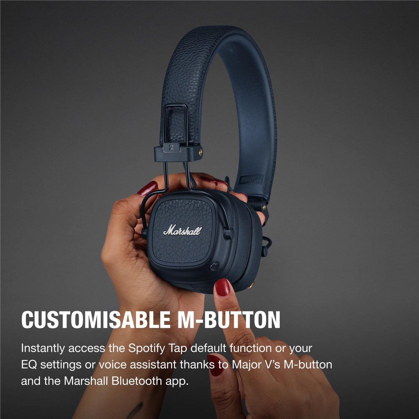 Marshall MAJOR V Wireless On-Ear Bluetooth Headphones (Midnight Blue)
