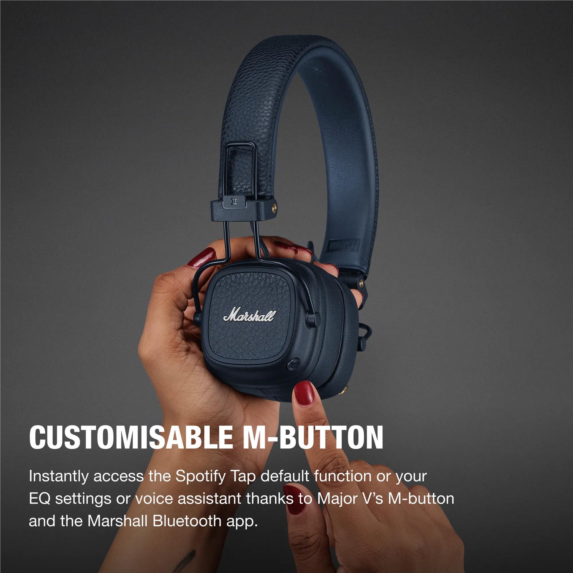 Marshall MAJOR V Wireless On-Ear Bluetooth Headphones (Midnight Blue)