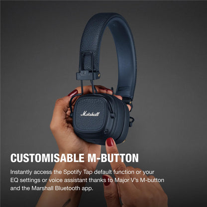 Marshall MAJOR V Wireless On-Ear Bluetooth Headphones (Midnight Blue)