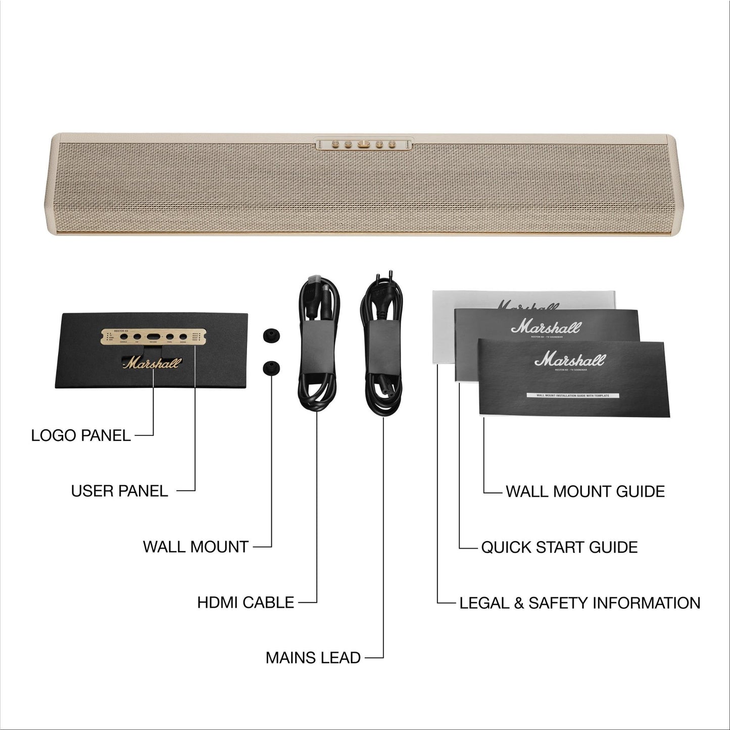 Marshall Heston 60 Soundbar (Cream)