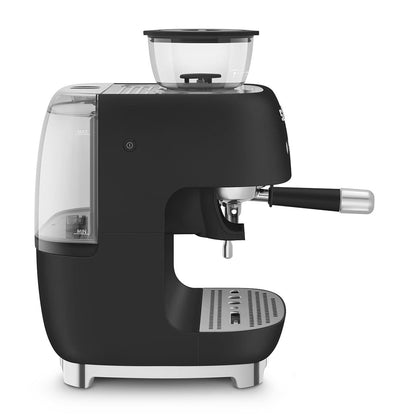 Smeg 50's Style Espresso Manual Coffee Machine with Grinder (Matte Black)