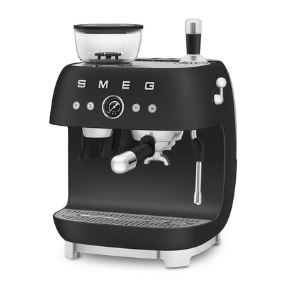 Smeg 50's Style Espresso Manual Coffee Machine with Grinder (Matte Black)