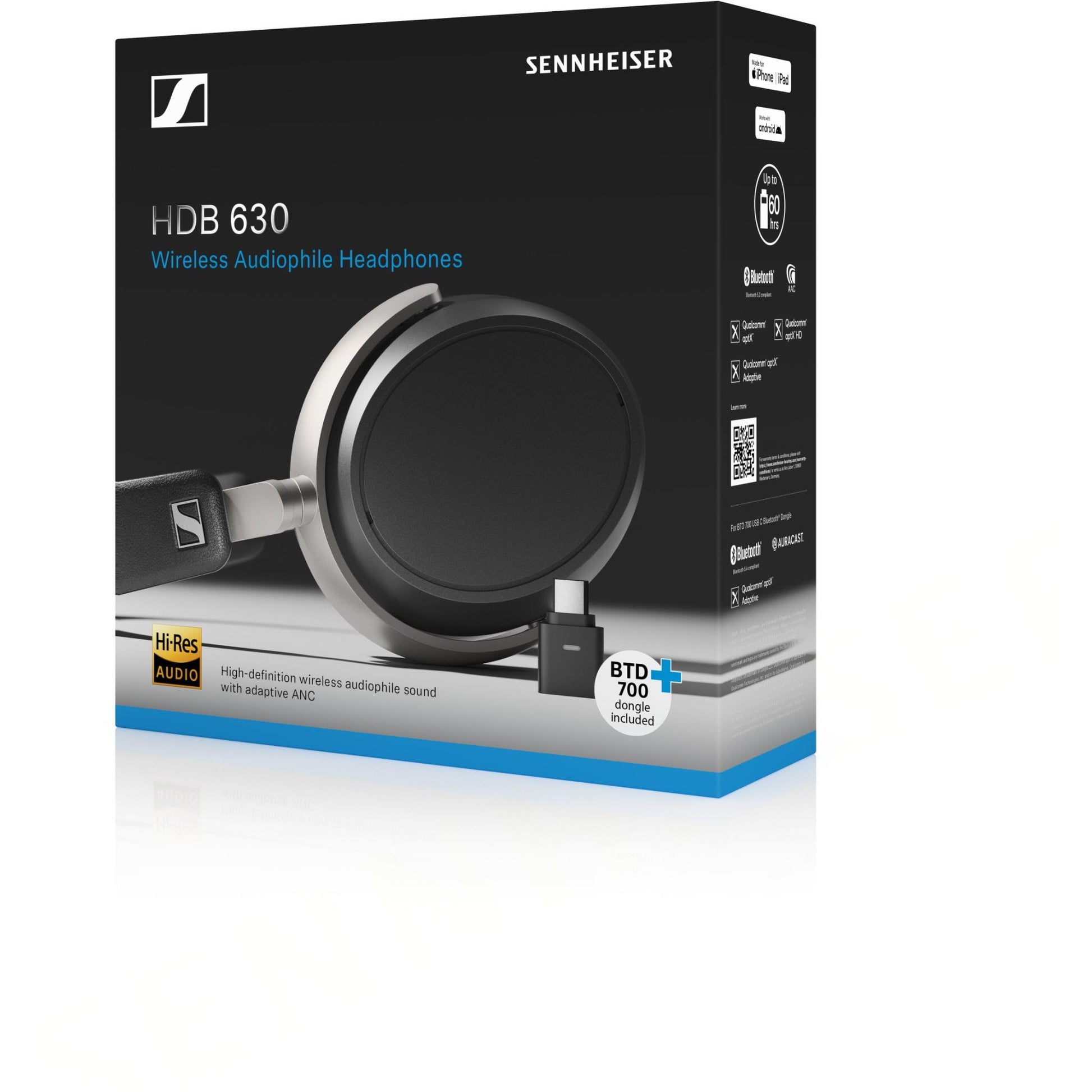 Sennheiser HDB 630 Closed Back ANC Over-Ear Headphones
