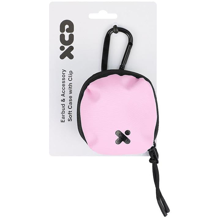 XCD Earbud  and Accessory Soft Case with Clip (Pink)