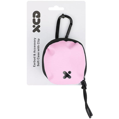 XCD Earbud  and Accessory Soft Case with Clip (Pink)