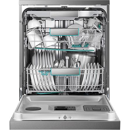 Hisense HS9B16FB Series 9 16 Place Setting Freestanding Dishwasher (Black Stainless Steel)