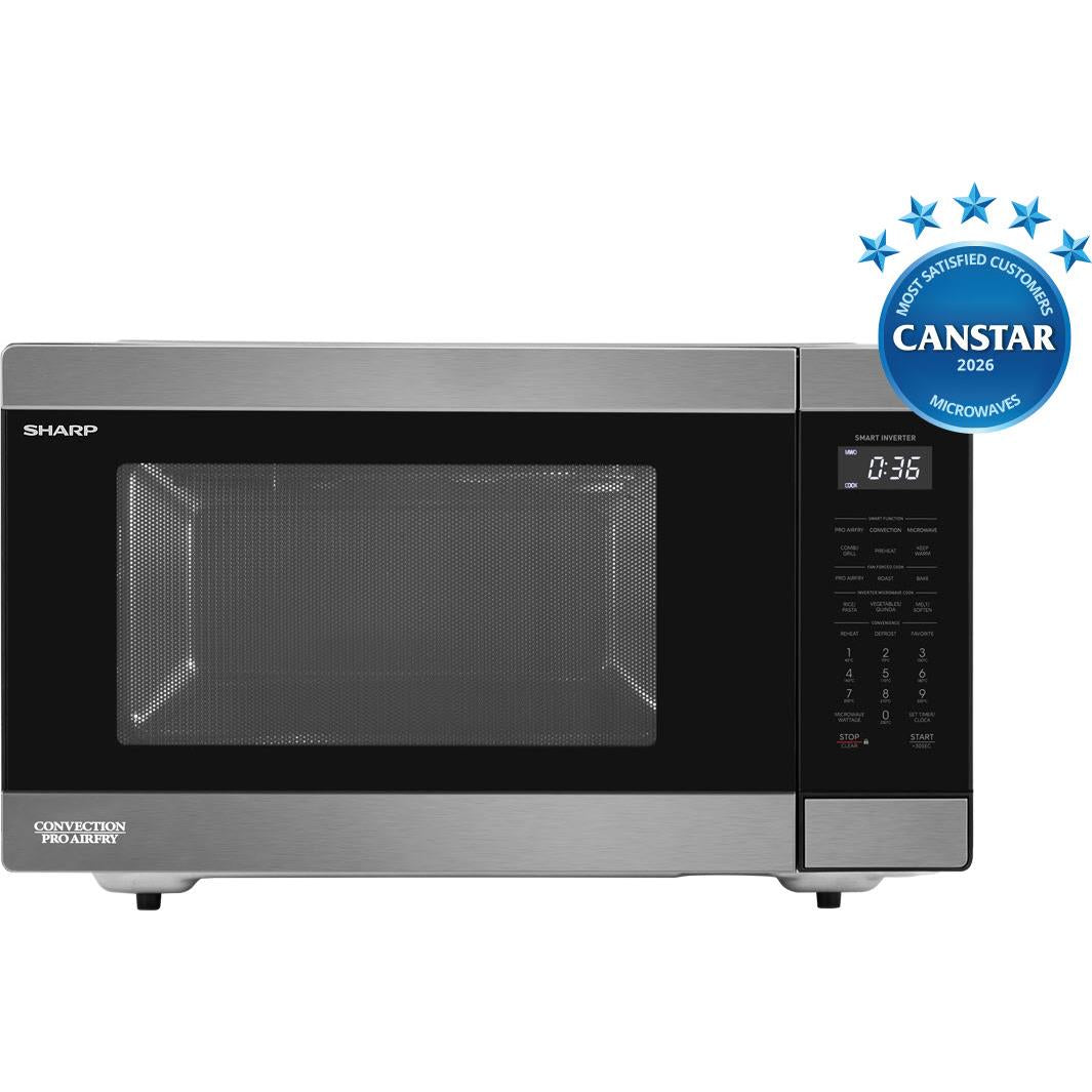 Sharp 36L Pro Airfry Convection Microwave (Black Stainless}