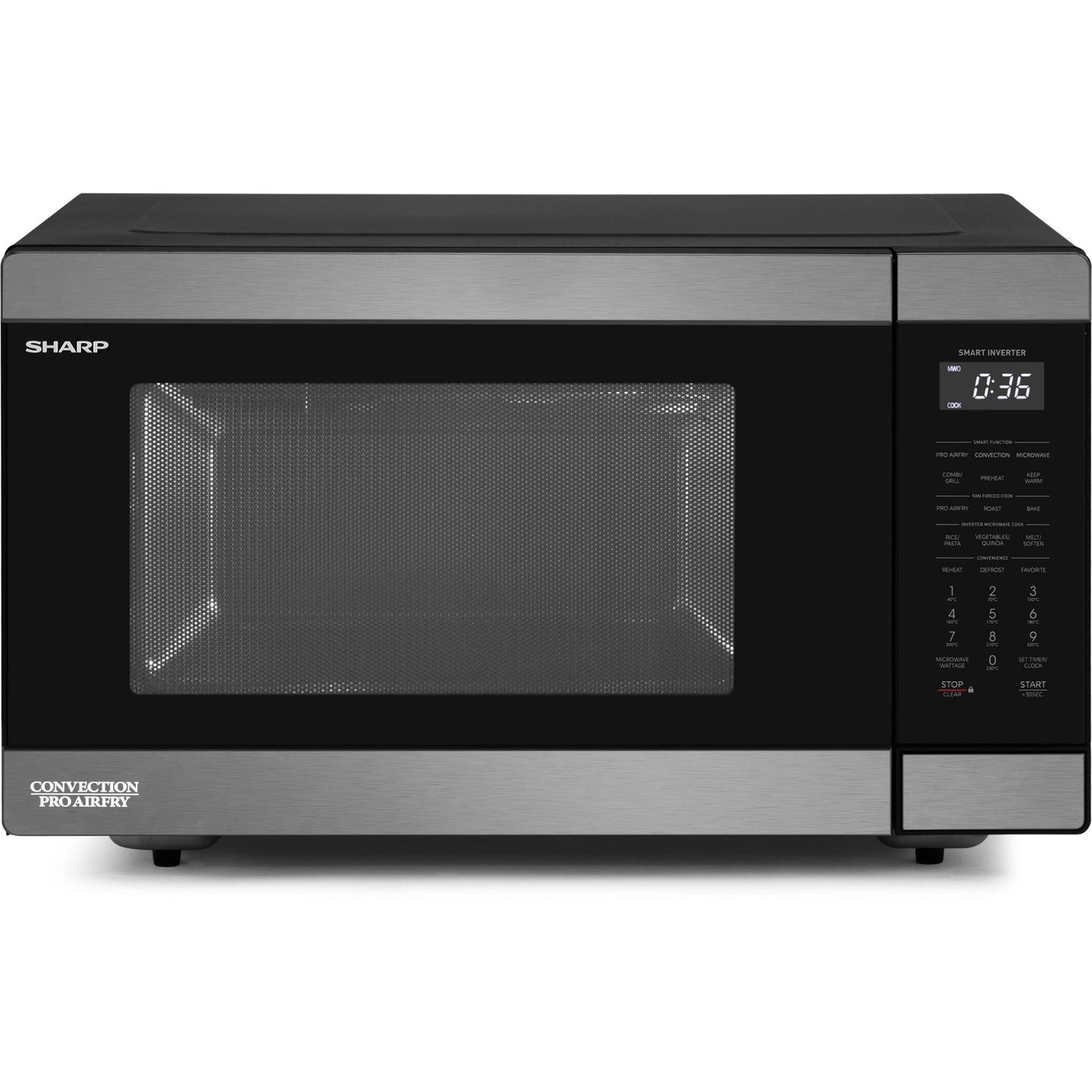 Sharp 36L Pro Airfry Convection Microwave (Black Stainless}
