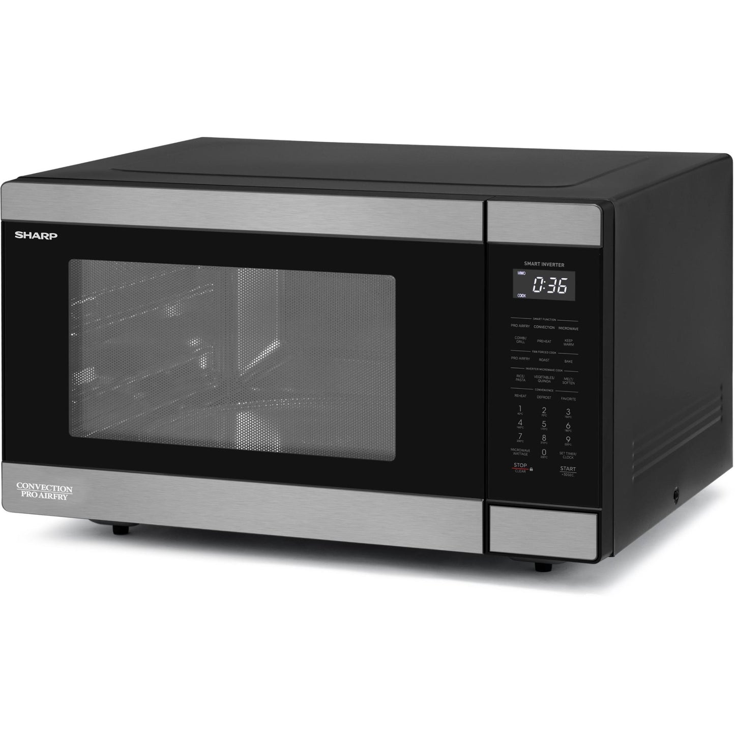 Sharp 36L Pro Airfry Convection Microwave (Black Stainless}