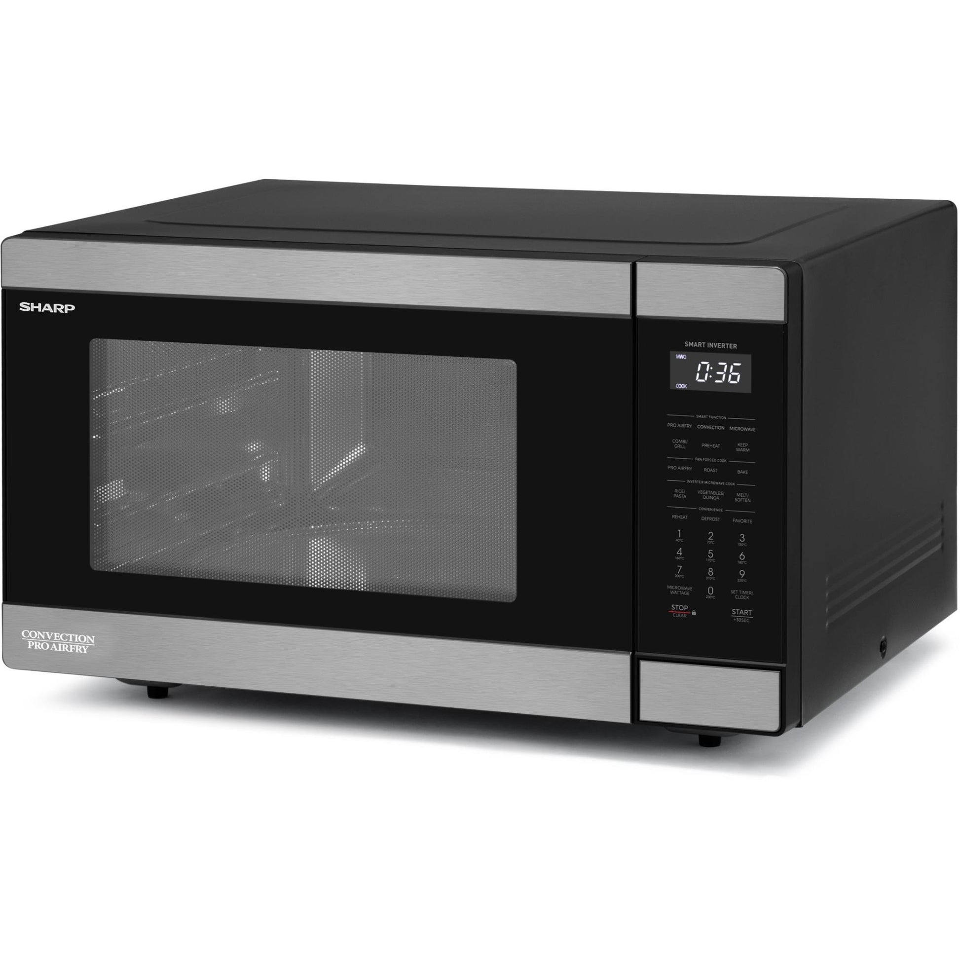Sharp 36L Pro Airfry Convection Microwave (Black Stainless}
