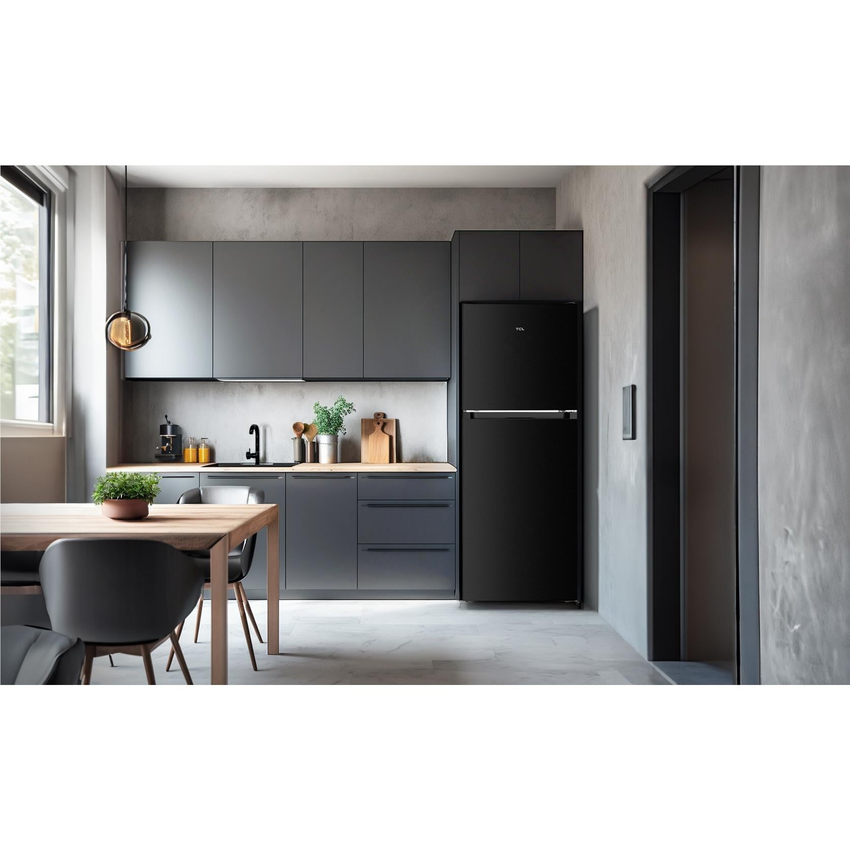 TCL P220TMB 197L Top Mount Fridge (Black)