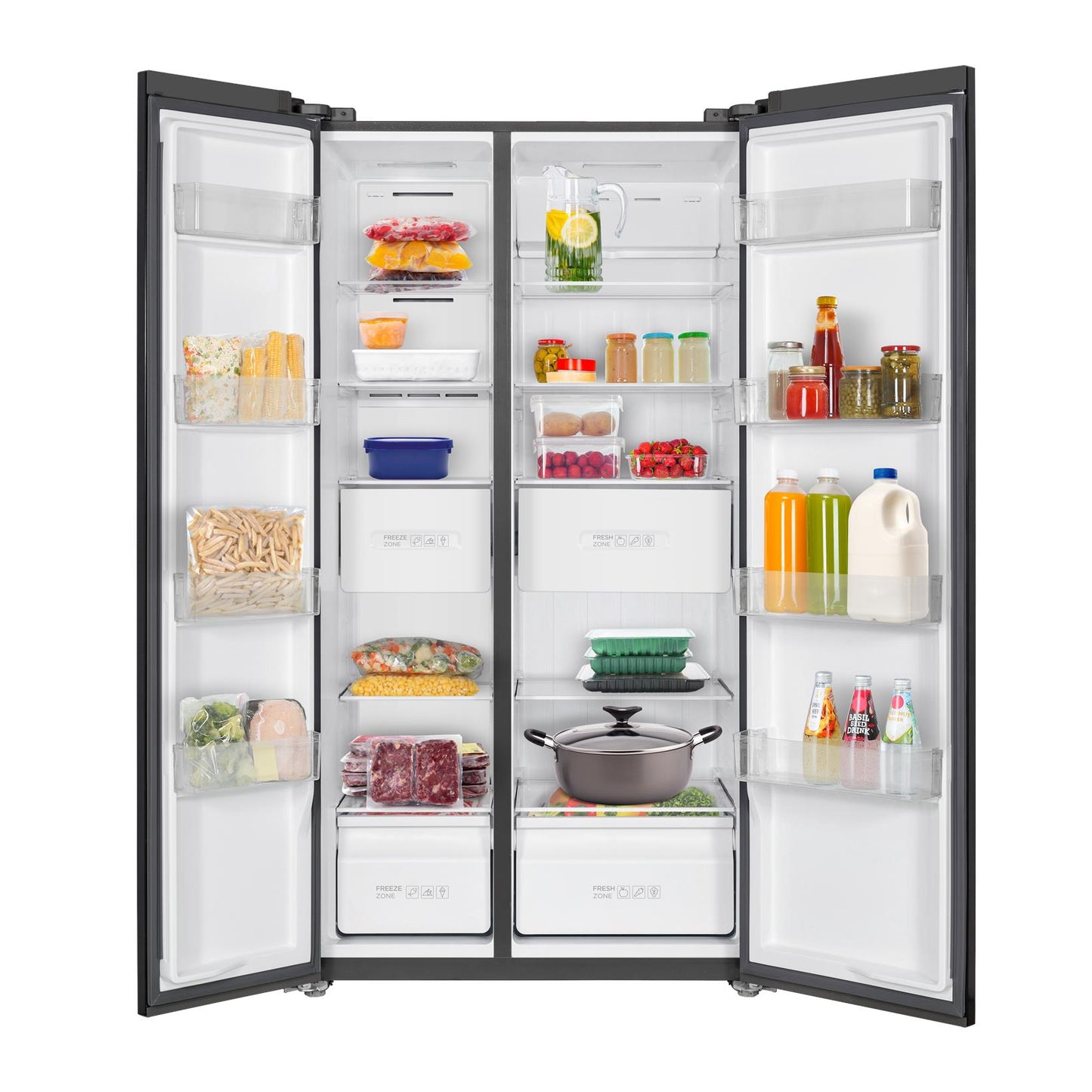TCL P525SBC 505L Side by Side Fridge (Grey)