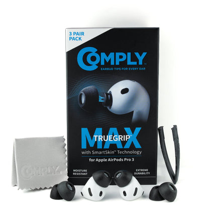 Comply TRUEGRIP Max Headphone Ear Tips for AirPods Pro 3 (Black) [Small]