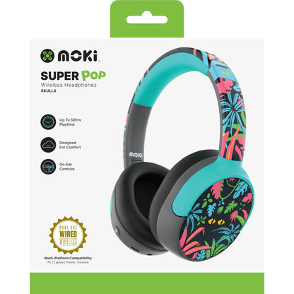 Moki Super Pop Wireless Kids Headphones (Night Eyes)