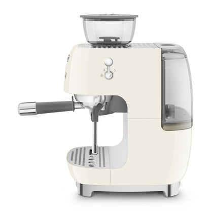 Smeg 50's Style Espresso Manual Coffee Machine with Grinder (Cream)