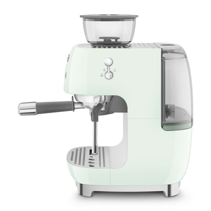 Smeg 50's Style Espresso Manual Coffee Machine with Grinder (Pastel Green)
