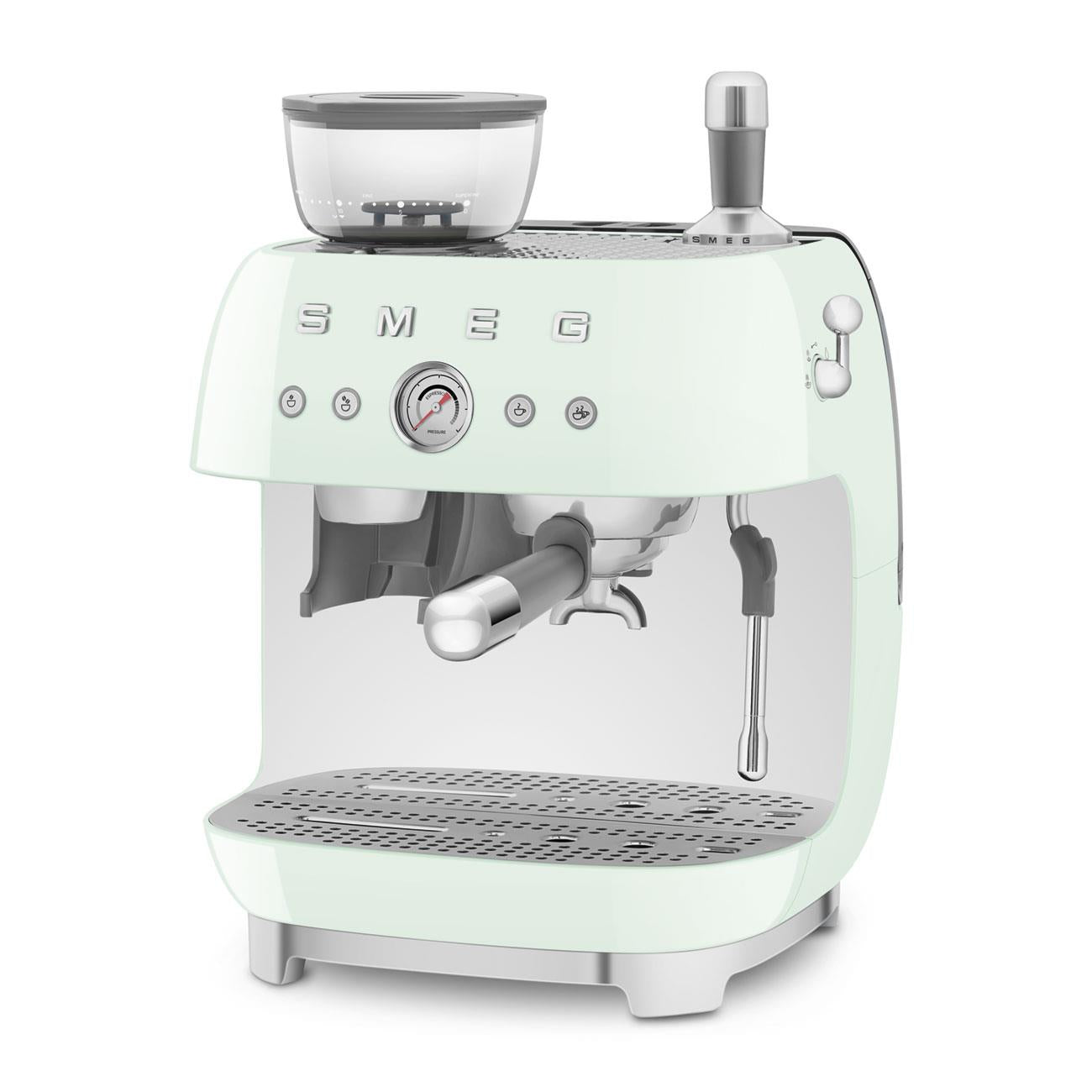 Smeg 50's Style Espresso Manual Coffee Machine with Grinder (Pastel Green)