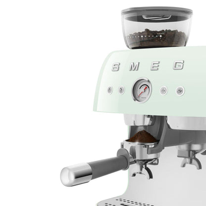 Smeg 50's Style Espresso Manual Coffee Machine with Grinder (Pastel Green)