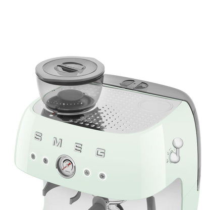 Smeg 50's Style Espresso Manual Coffee Machine with Grinder (Pastel Green)