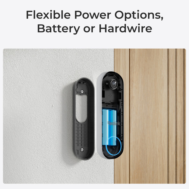 Reolink 2K 4MP Battery Video Doorbell Smart Detection Chime White