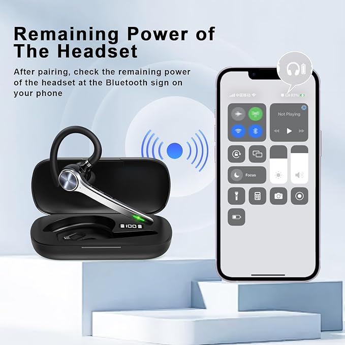ZLOS Noise-Canceling Bluetooth Headset with Charging Case