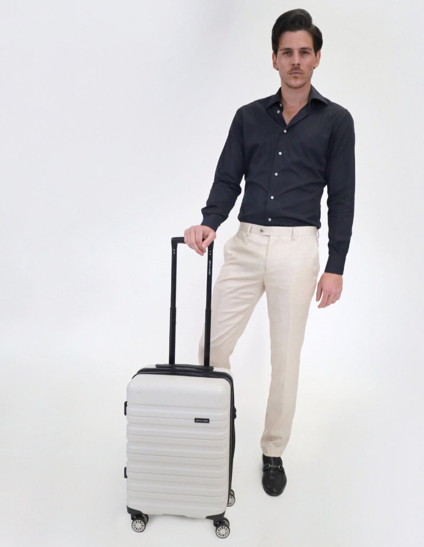 3pc Pierre Cardin 4 Wheel Hard-Shell Suitcase Travel Luggage Set Snow