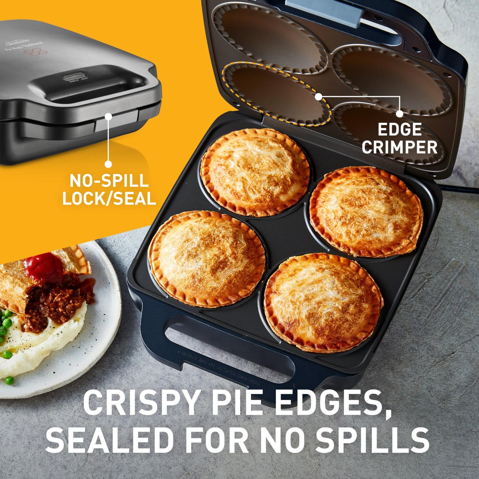 Sunbeam Pie Magic Traditional 4 Up Pie Maker