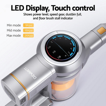 Devanti 300W Stick Vacuum Cleaner Cordless Self-Standing (Golden)