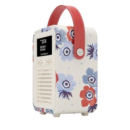 VQ Retro Mini DAB Radio Emma Bridgewater Anemone Bluetooth Alarm 60 Presets