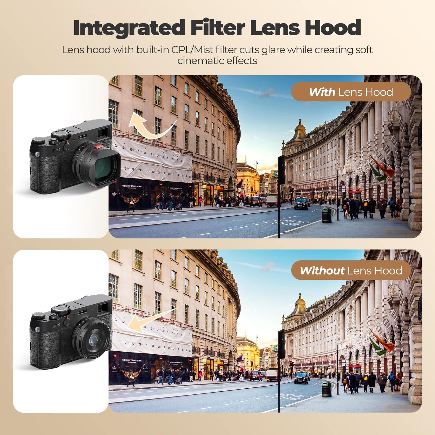 Freewell Real Lens Hood for Fuji X100 Series (Black)