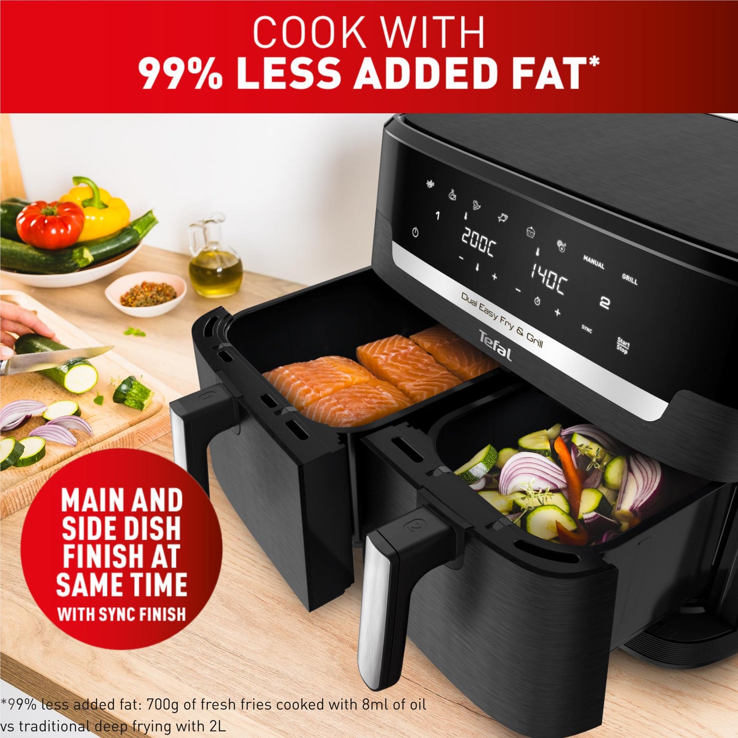 Tefal EY9458 Dual Easy Fry & Grill 11L Air Fryer