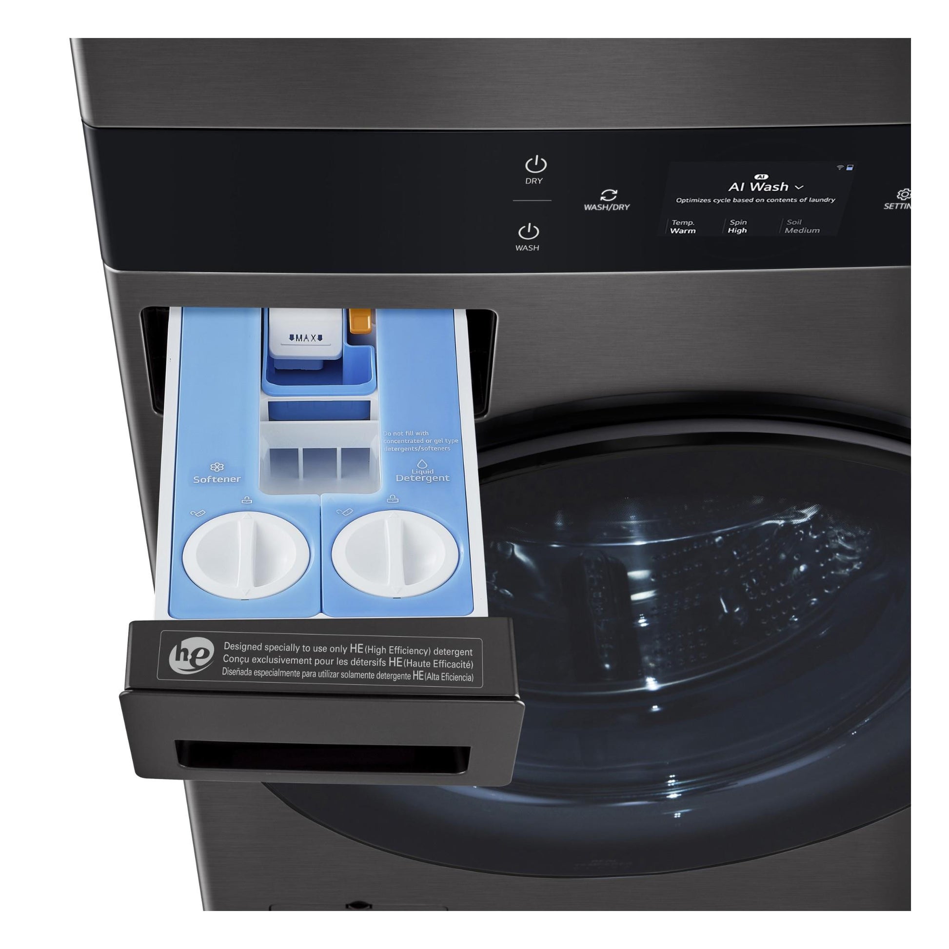 LG WWT-1910BX AI WashTower™ 19/10KG All-In-One Stacked Washer Dryer (Black)