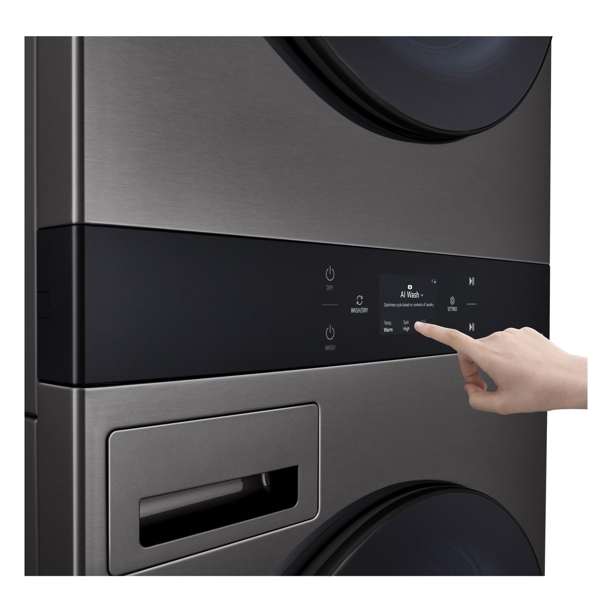 LG WWT-1910BX AI WashTower™ 19/10KG All-In-One Stacked Washer Dryer (Black)
