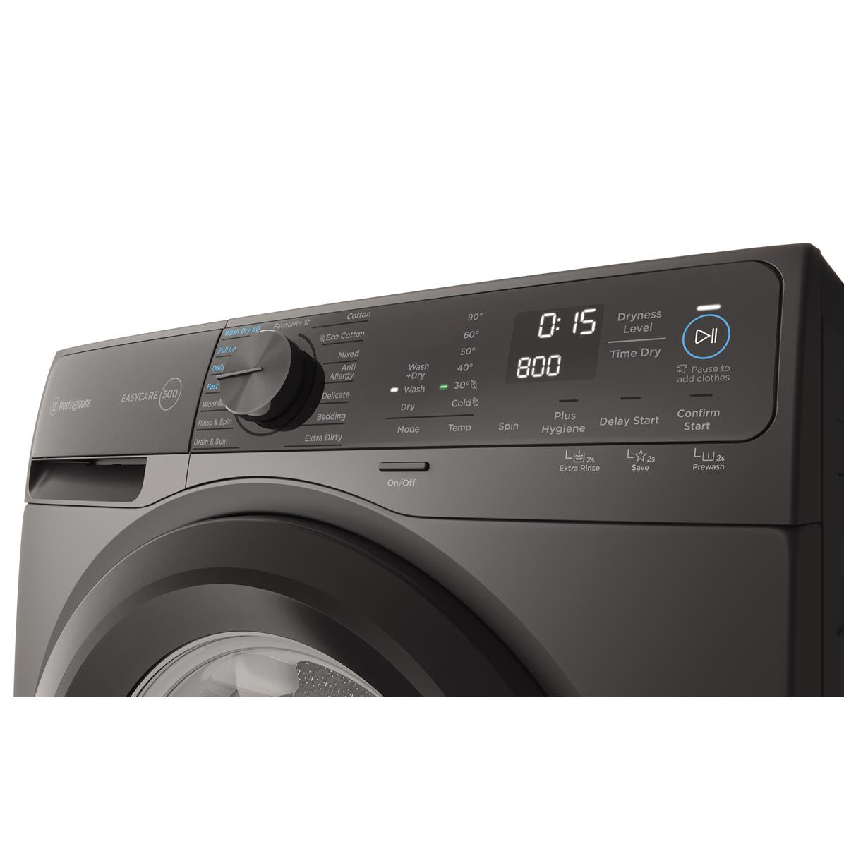 Westinghouse WWW9024M5SAS EasyCare 9kg/5kg Front Load Washer Dryer Combo (Dark Onyx)