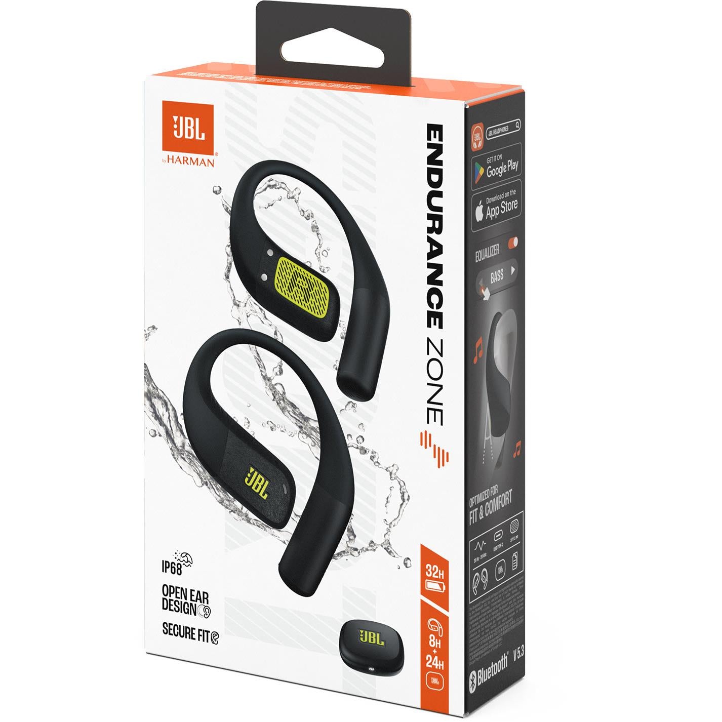 JBL Endurance Zone True Wireless Open-Ear Sports Headphones (Black/Lime)