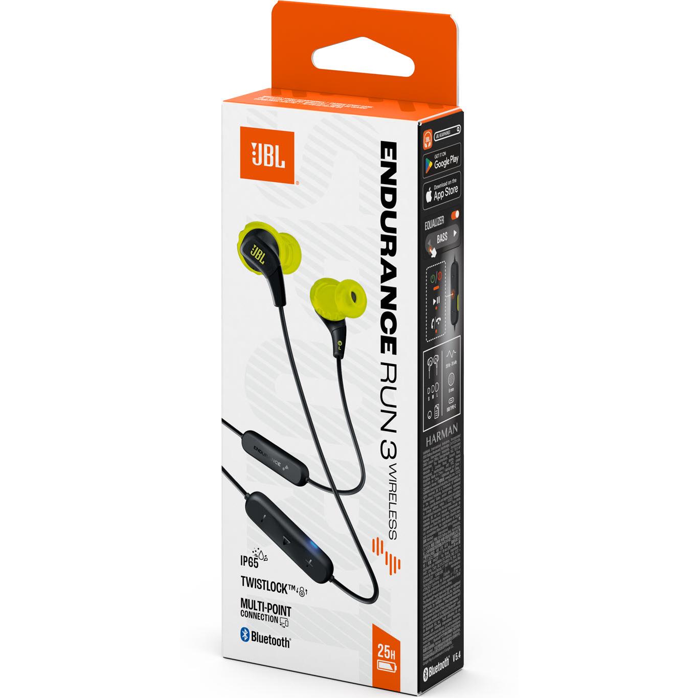 JBL Endurance Run 3 Waterproof Wireless In-Ear Headphones (Black/Lime)